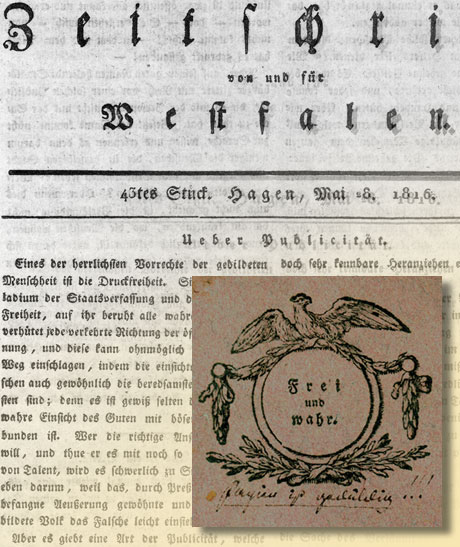 ber Publicitt / Motto der Zeitschrift Hermann, 1816 /  1817