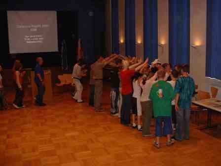 Students dancing polka