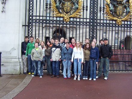 in front of Buckingham Palace