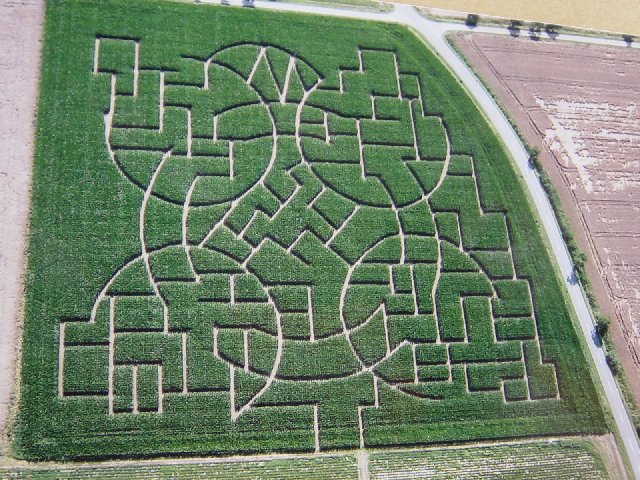 So sieht das Labyrinth aus der Luft aus.