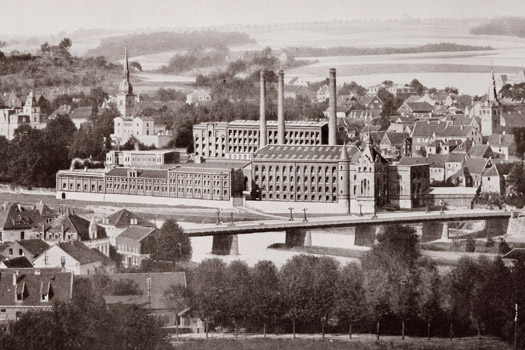 Die Tuchfabrik J. W. Scheidt in Kettwig um 1914