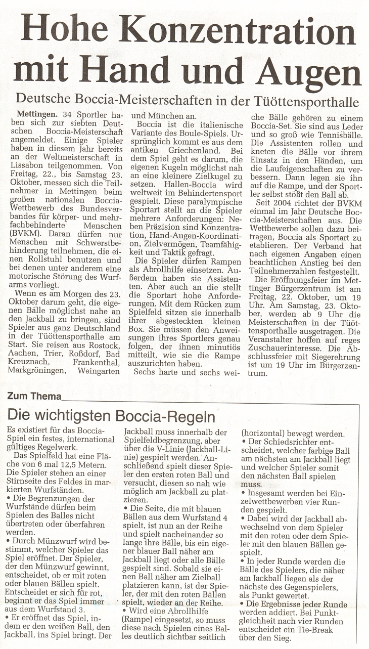Bocciaregeln