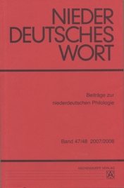 Cover der Zeitschrift "NIederdeutsches Wort" (https://www.mundart-kommission.lwl.org/de/publikationen/niederdeutsches_wort/)