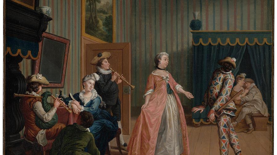 Das Gemälde der Tanz des Harlekins