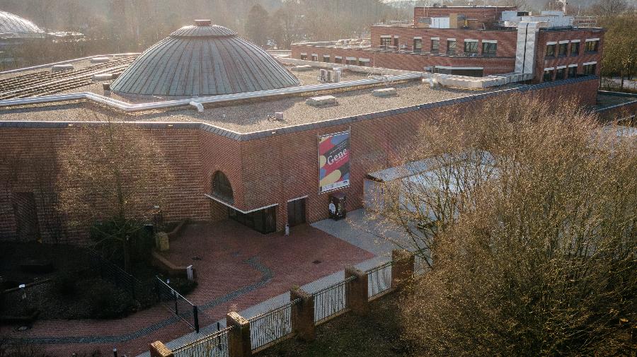 Der neue Eingang des Museums aus der Vogelperspektive.