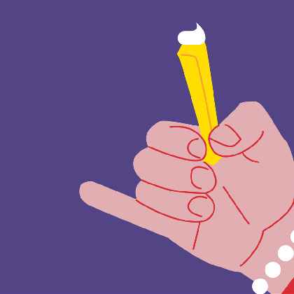 Mit vollem Mund die Füße aufm Tisch