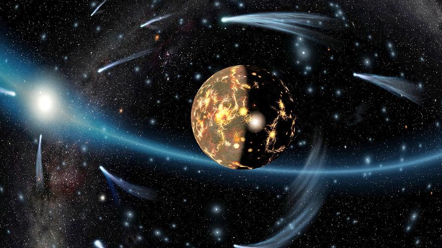 Frühe Ansicht des Sonnensystems vor Geburt der Erde.