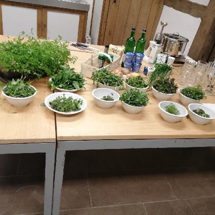 Osterkräutersuppe mit frischen Kräutern