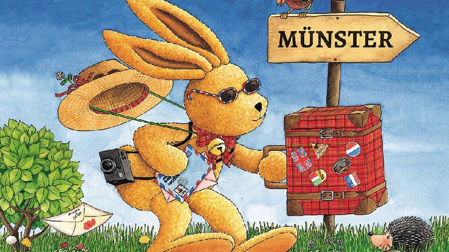Felix der Hase auf dem Weg nach Münster.