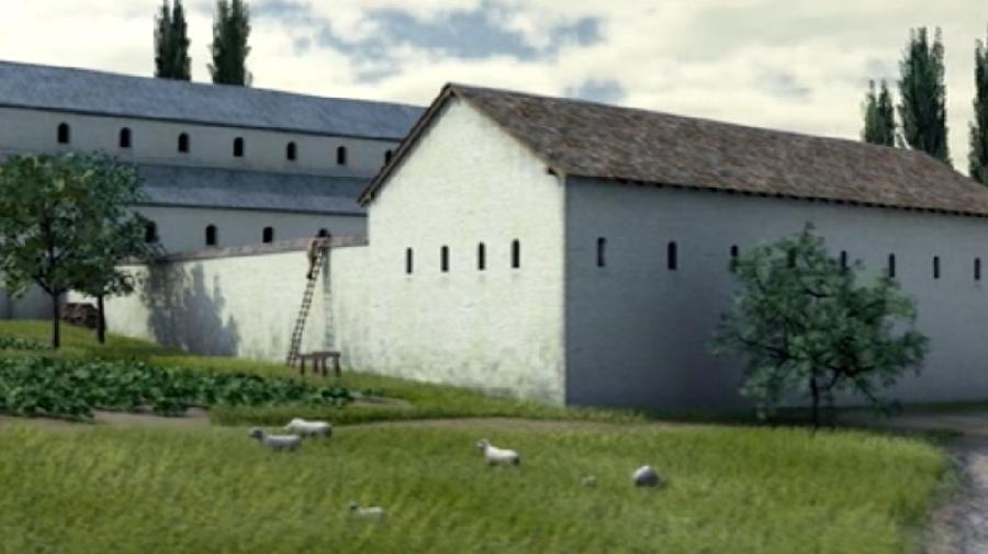 3D-Rekonstruktion der Kaiserpfalz um 799