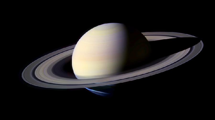 Der Planet Saturn mit seinen Ringen.