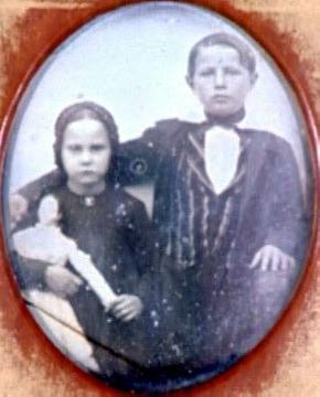 Josef Kunz (1839-1892) und seine Schwester, Daguerreotypie