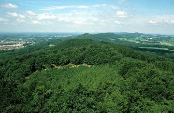 Blick von der Hünenburg über den Teutoburger Wald, Kammlage nach Nord-Westen