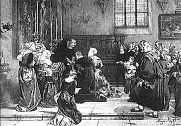 Gemälde: Übertritt zum Protestantismus: Ernst der Bekenner, Herzog von Braunschweig, empfängt das Abendmahl