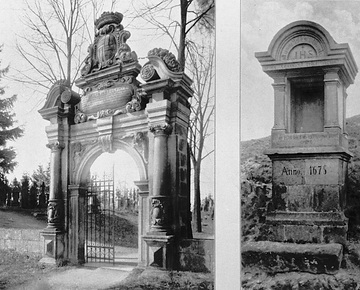 Friedhofsportal und Bildstock aus Rüthener Grünsandstein