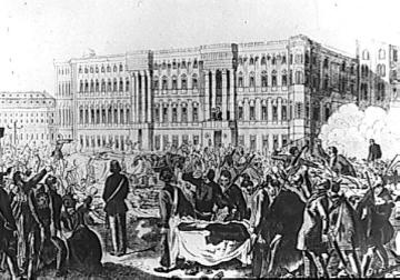 Revolution 1848/49: Aufbahrung der Gefallenen der Märzkämpfe in Berlin