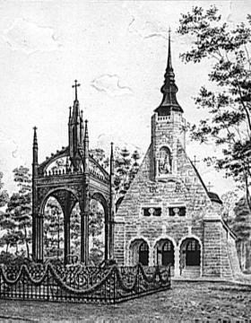 Gedenkstein und Kapelle für den schwedischen König Gustav Adolf II, protestantischer Feldherr im Dreissigjähigen Krieg