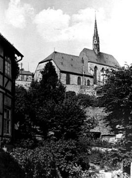 Blick auf die ehem. Dominikanerkirche, heute ev. Stadtkirche, um 1944?