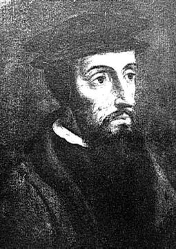 Gemälde: Der Schweizer Reformator Johannes Calvin (1509-64)