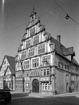 Das Hexenbürgermeisterhaus, Breite Straße, Renaissancefassade von 1571, seit 1926 Heimatmuseum, Aufnahme um 1940?