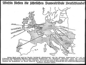 Weimarer Republik, Kartendarstellung: Reparationslasten nach dem Dawes-Plan 1924