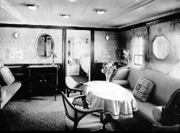 Kabine des luxuriösen Passagierdampfers "George Washington",  Reederei Norddeutscher Lloyd