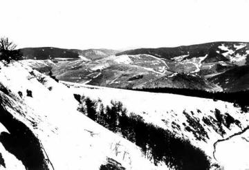 Kriegsschauplatz Vogesen/Elsass um 1915: Französische Stellungen im Winter