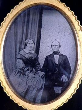Der Lokomotivführer Theodor Mangold (1821-1885) und Frau, Ambrotypie