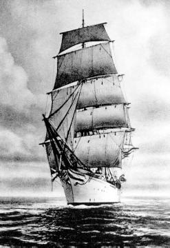 Segelschulschiff "Großherzogin Elisabeth" für die Ausbildung des Offiziersnachwuchses der Reederei Norddeutscher Lloyd
