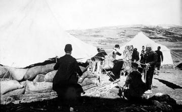 Kriegsschauplatz Osmanisches Reich 1915: Feldlager der türkischen Armee in der Wüste