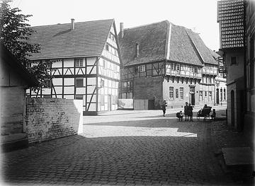 Fachwerkhaus in der Osthofenstraße (Gasthof Gruß), ca. 1913.