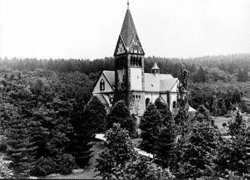 St.-Elisabeth-Kirche, Provinzial-Heilanstalt Warstein - neoromanischer Bau von 1907. Undatiert, um 1928?
