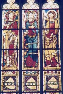 Gotische Glasmalerei im Hauptchor der Wiesenkirche (ev. Pfarrkirche St. Maria zur Wiese)