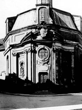 Clemenskirche mit Verbindungsflügel zum Clemenshospital, Münster. Erbaut 1745-1753 von Johann Conrad Schlaun, im Zweiten Weltkrieg zerstört, 1956-1973 nach Originalplänen wiederhergestellt. Undatiert. Ansicht um 1910?