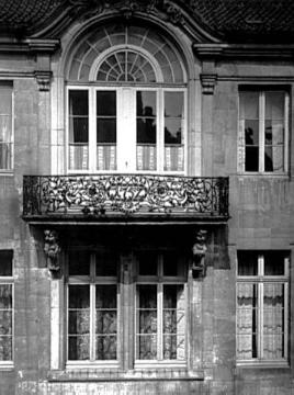 Landsberger Hof, Aegidiistraße 63: Fassadenpartie mit Balkon (Umbau von Johann Conrad Schlaun 1752)