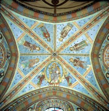 Evangelische Pfarrkirche in Methler: Romanische Deckenmalerei im Chorgewölbe, Mitte 13. Jahrhundert