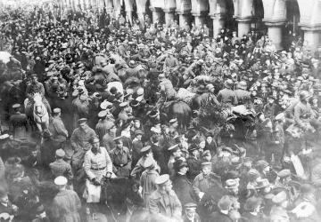 Empfang auf dem Prinzipalmarkt: Rückkehr von Soldaten aus dem Ersten Weltkrieg