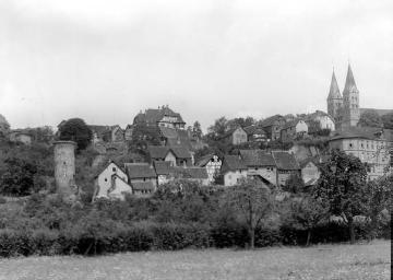 Stadt Fritzlar - Blick von den Ederwiesen auf die Stadt (undatiert, um 1940?)