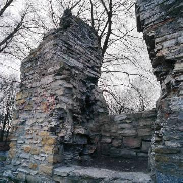 Ruine von Burg Lipperode, 1248 an der Lippe errichtet, 1790 aufgegeben und ab 1837 planmäßig abgebrochen