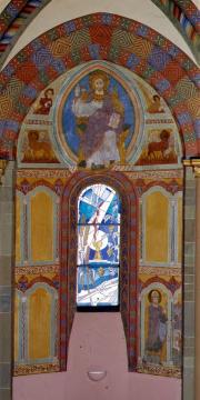 Evangelische Pfarrkirche, Methler: Christus in der Mandorla, romanische Wandmalerei aus dem 13. Jahrhundert in der südlichen Nebenapsis