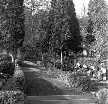 Anstaltsfriedhof der Westfälischen Klinik für Kinder- und Jugendpsychiatrie St. Johannes-Stift Marsberg, 1955.