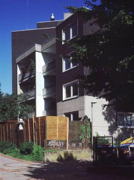 Wohnblock an der Brüningheide/Ecke Sprickmannplatz - Sozialwohnungsbau Bj. 1972-1978, Planung: Prof. Friedrich Spengelin, Konzept: "Urbanität durch Dichte"