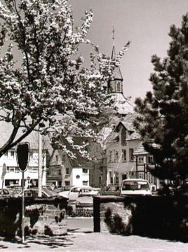 Blomberg, 1980: Altstadtviertel an der Burg Blomberg, Ansicht aus Richtung Burghof