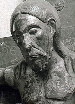 Bronzenes Reliquienkruzifix Ausschnitt), um 1100, St. Petrus und Gorgonius-Dom