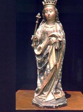 Spätgotische Madonnenfigur in der Kapelle St. Michael auf dem Keppelsberg ("Klausenberg")
