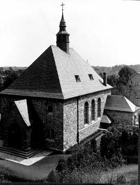 Provinzial-Heilanstalt Lippstadt-Eickelborn, ev. Kapelle, um 1928? Anstaltsgründung 1882, später Westfälische Klinik für Psychiatrie Lippstadt. Undatiert.