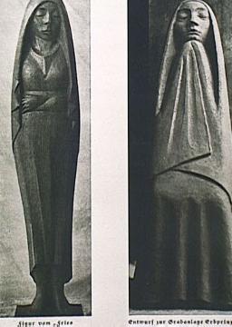 Zwei Holzskulpturen, 1931, von Ernst Barlach