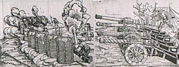 Die Belagerung der Stadt Münster, Holzschnittfolge von Erhard Schön (um 1500-42), Blatt 3 und 4