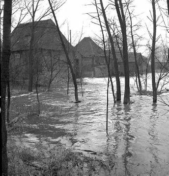 Hochwasser der Stever: Überschwemmung des östlichen Gemeindegebietes