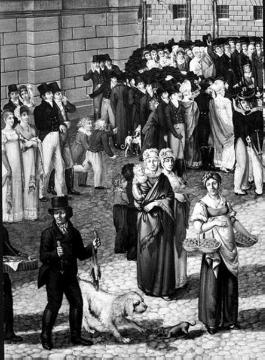 Berlin: Lebensstation des Freiherrn vom Stein um 1780 - Parade 'Unter den Linden', Gemälde v. J. Schrader